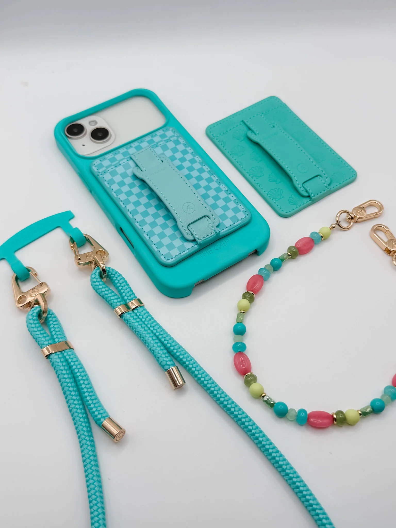 Aqua Checkered Hoop Wallet MagSafe (RFID) - Image 4