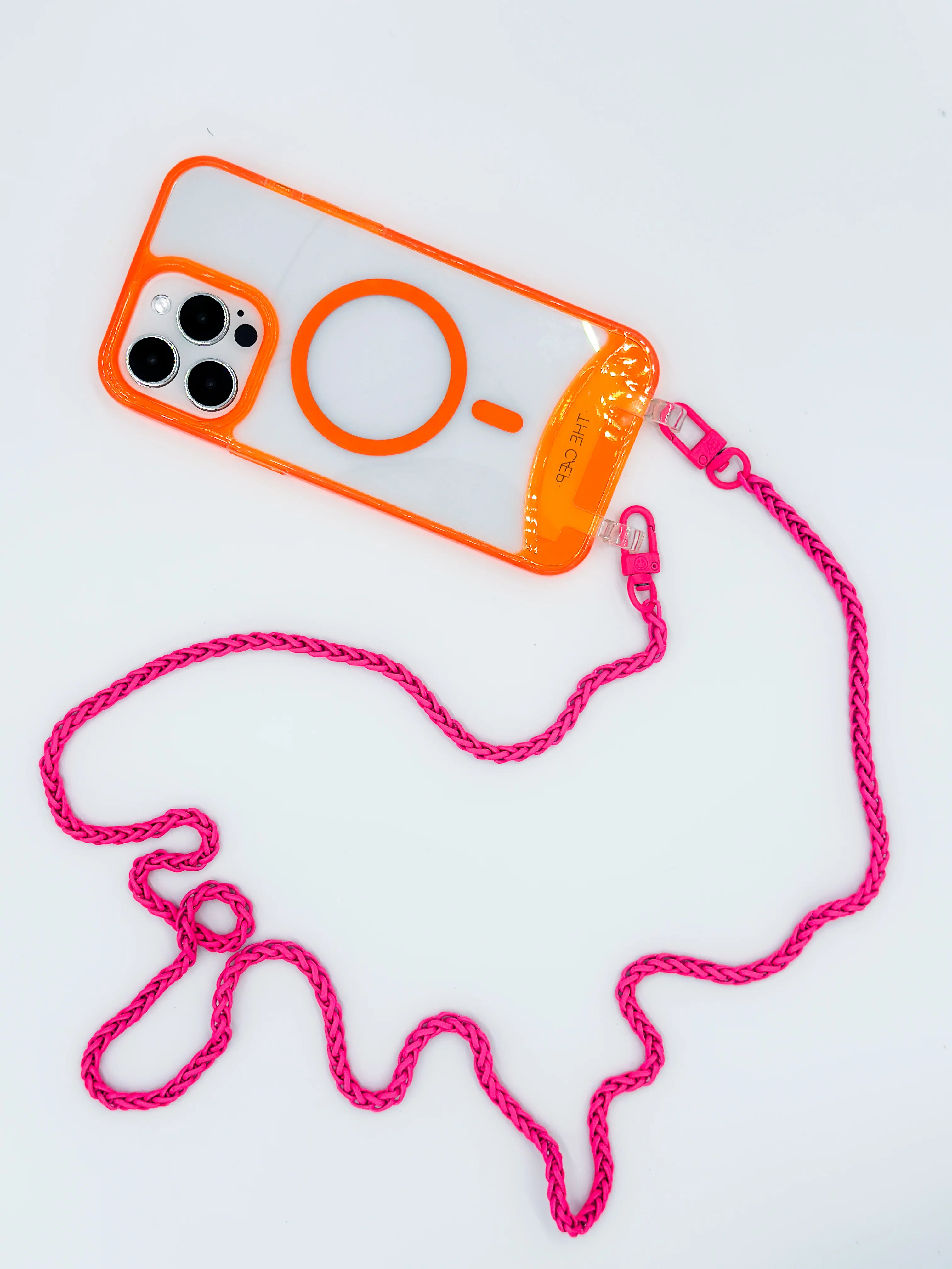 Clear Neon Orange iPhone Case - MagSafe - Image 3