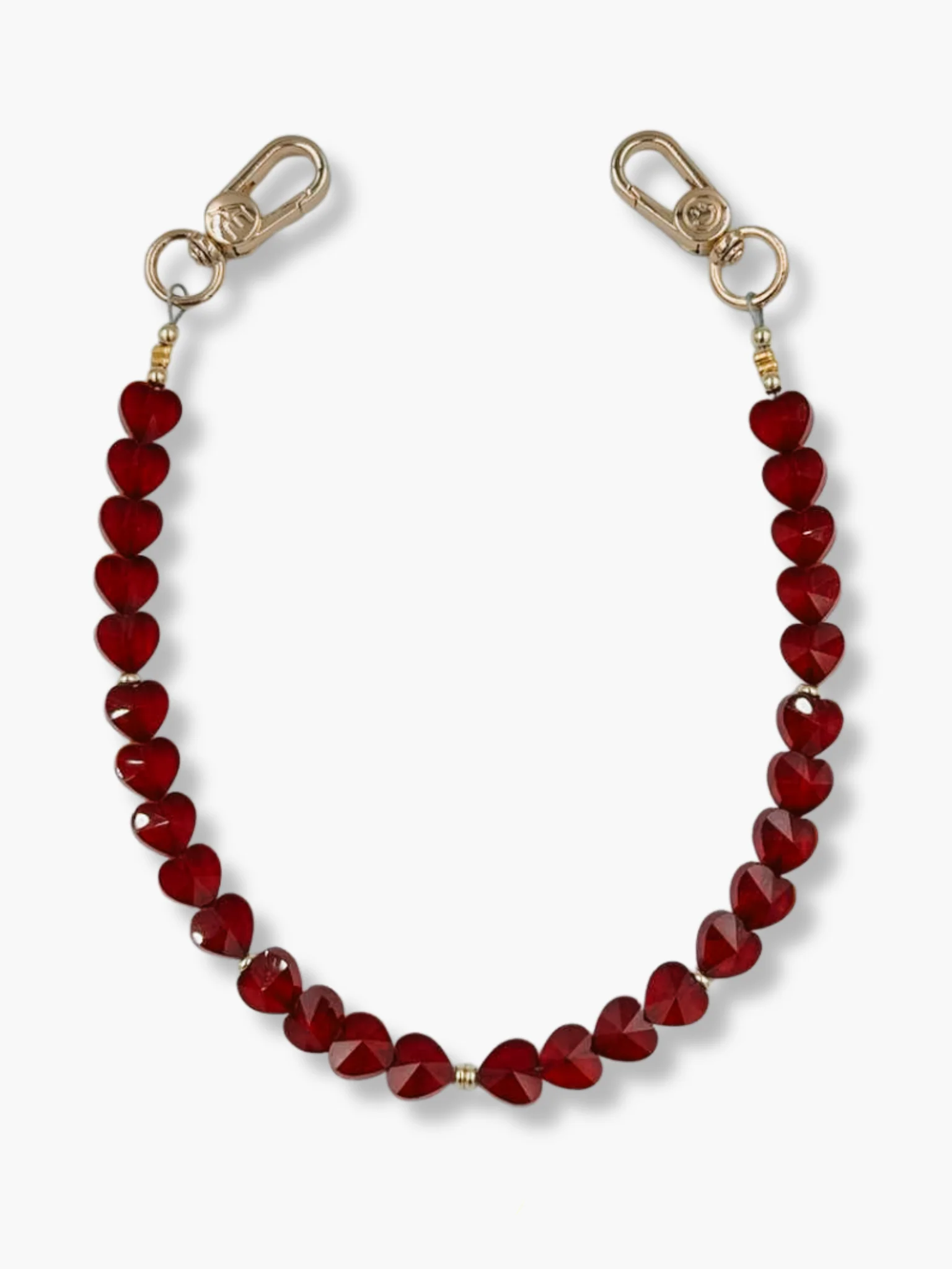 Dark Red Heart Phone Wristlet