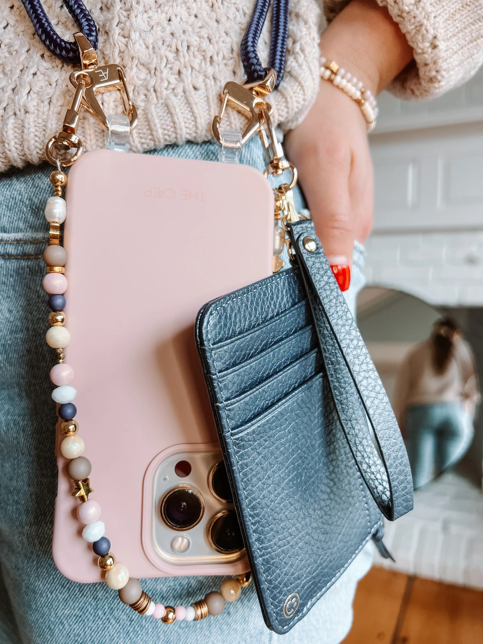 Navy Snap Wallet - Image 4