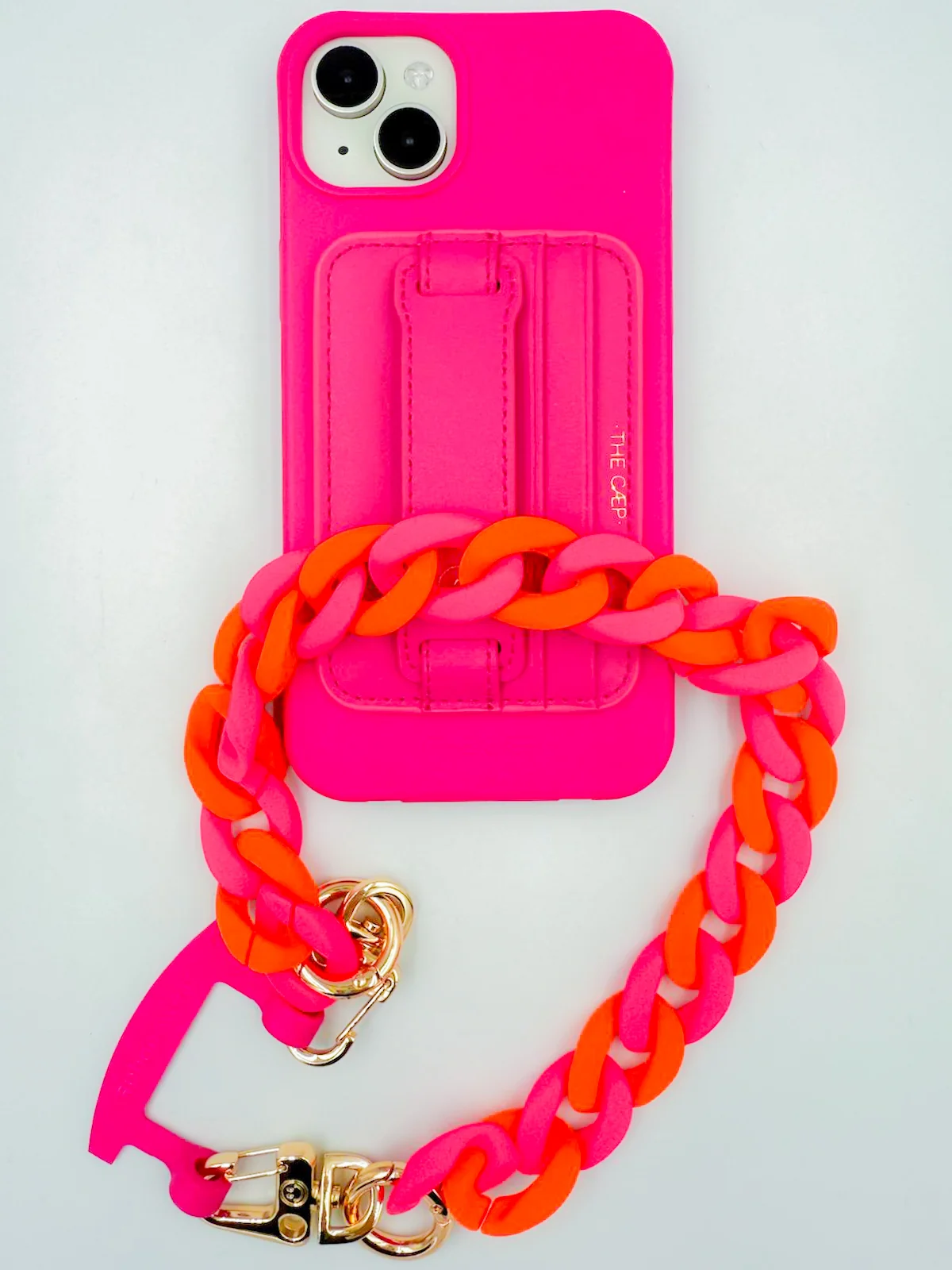 Neon Pink/Orange Chunky Phone Chain - Image 3