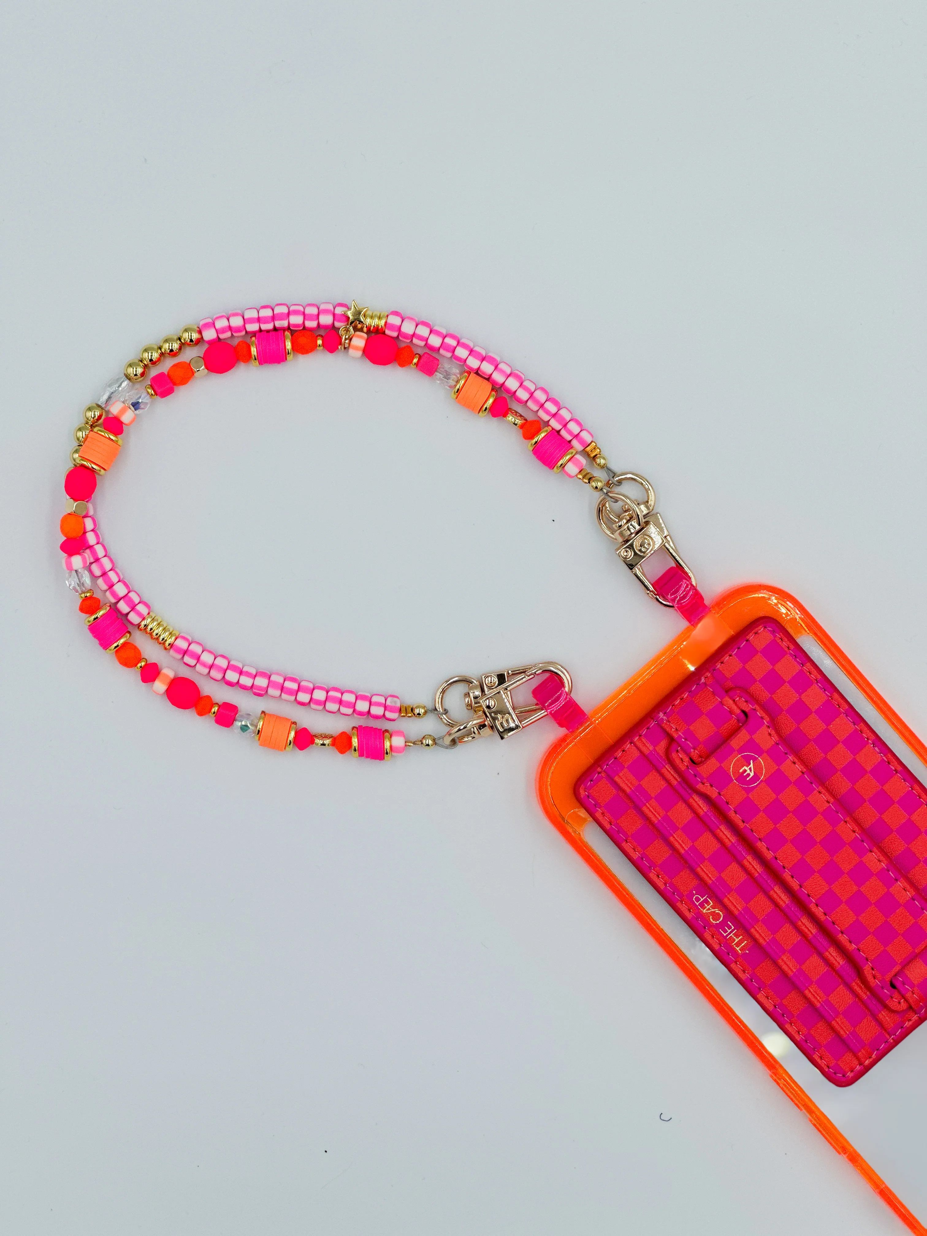 Pink/Orange Checkered Hoop Wallet - Image 3