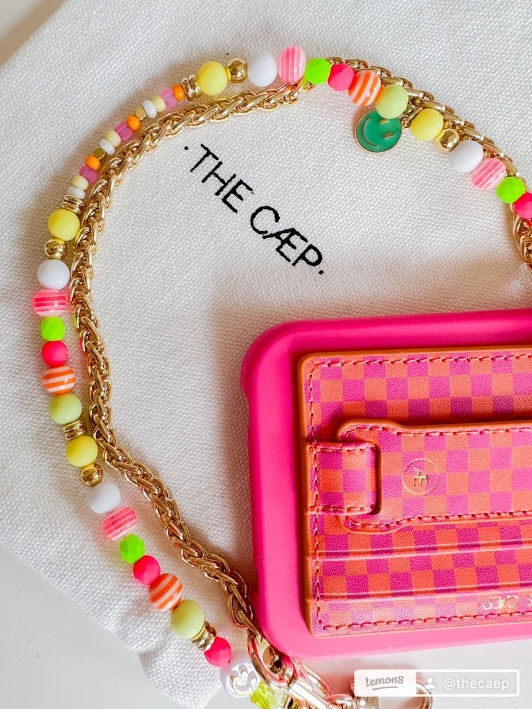 Pink/Orange Checkered Hoop Wallet - Image 4